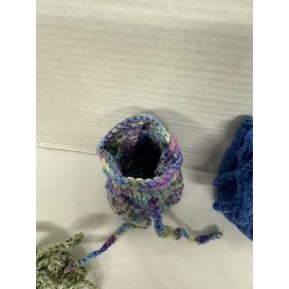 Hand Knitted Soap Saver Sack Bag Pouch Gift Giving Treat Bag New handmade - Picture 7 of 8